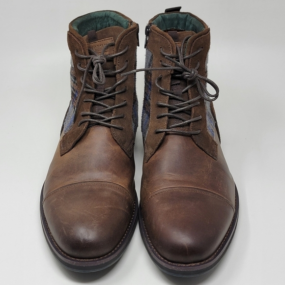 STACY ADAMS Men’s Octavius Cap Toe Inside Zip Boots Brown Size 12 Pre-owned